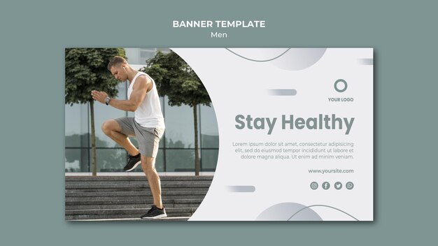Bleiben Sie gesund Banner Web-Vorlage
