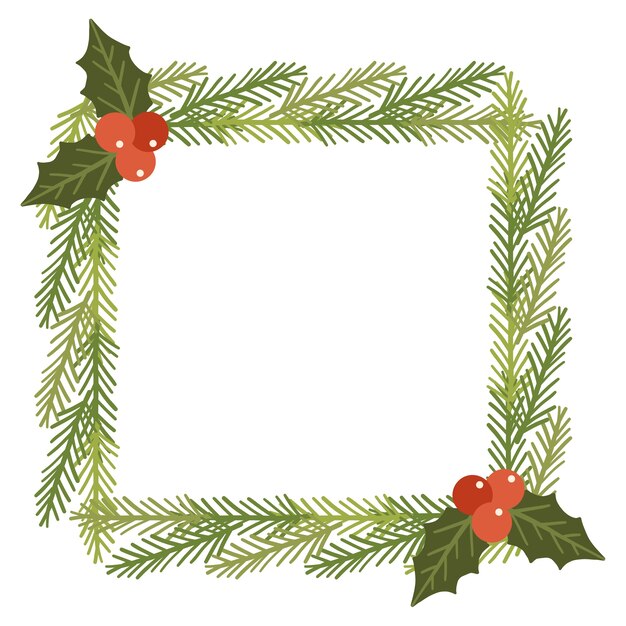 Blick auf den quadratischen Weihnachtsrahmen