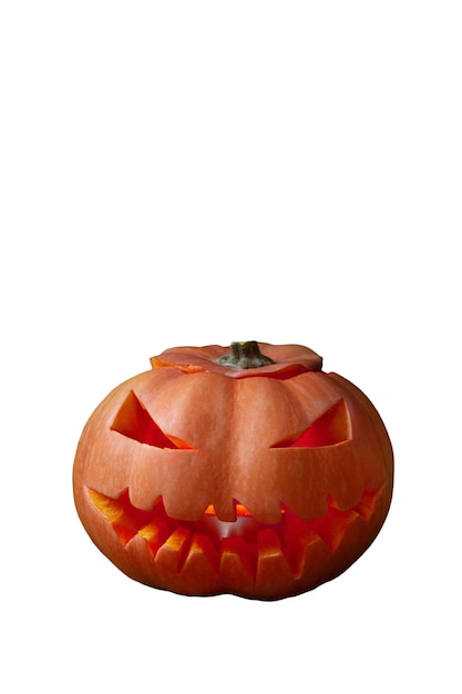 Blick auf einen gruseligen Halloween-Kürbis