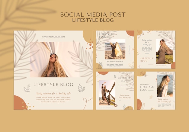 Kostenlose PSD blogger lifestyle social media post