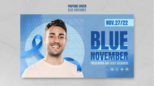 Kostenlose PSD blue november awareness youtube-cover