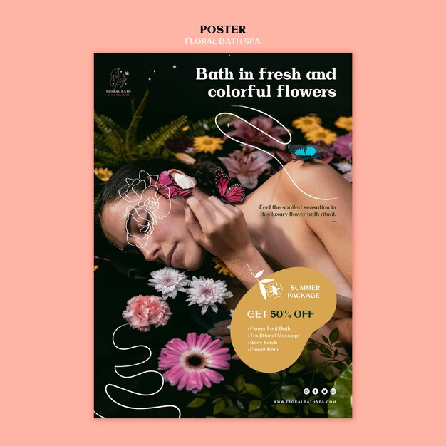 Blumen Spa Poster Vorlage