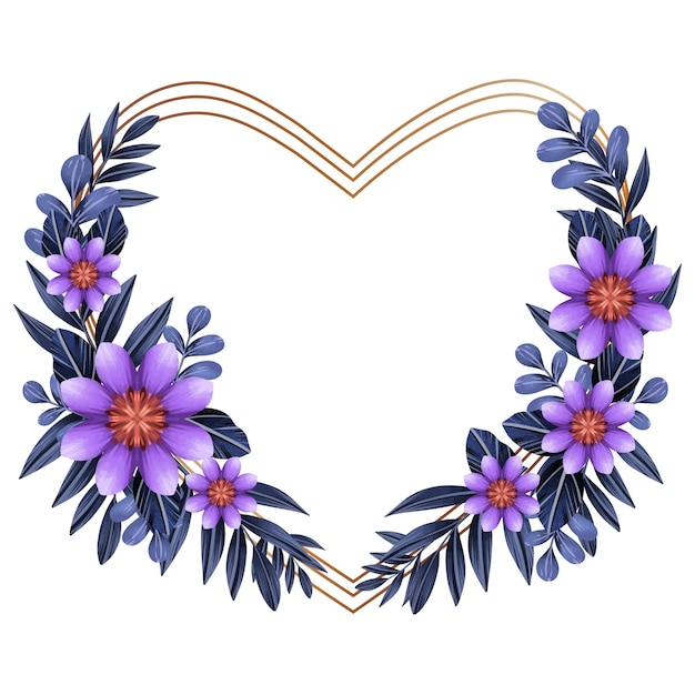 Blumenherzrahmen-Design