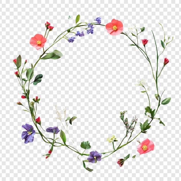 Blumenkrans Ein zartes Kreis farbenfroher Blüten