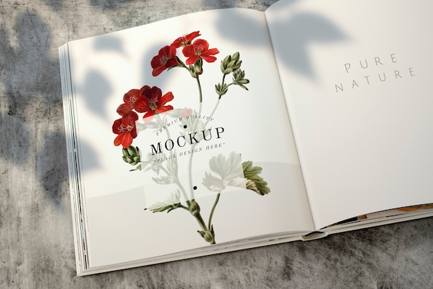 Kostenlose PSD blumenmagazinmodell mit leerzeichen