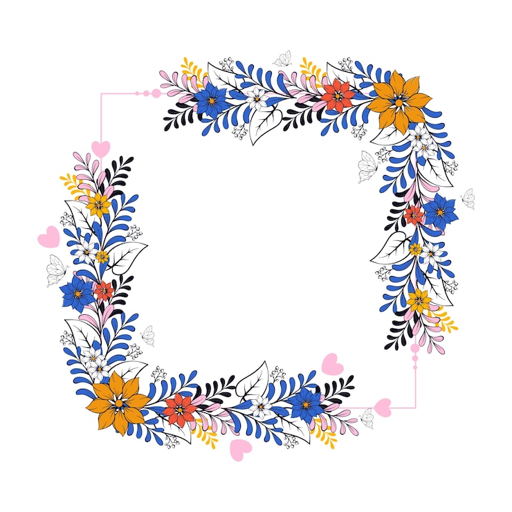 Kostenlose PSD blumenrahmen