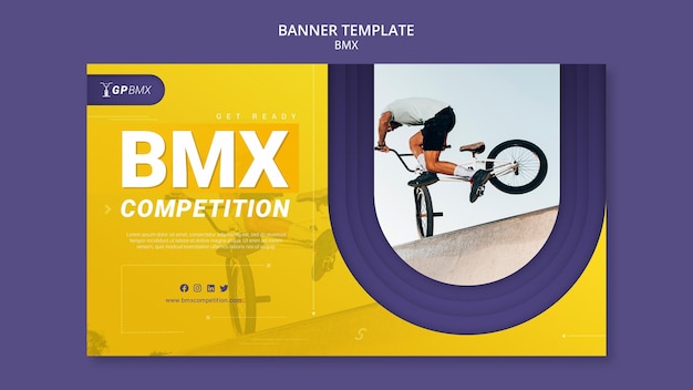 Kostenlose PSD bmx konzept banner vorlage