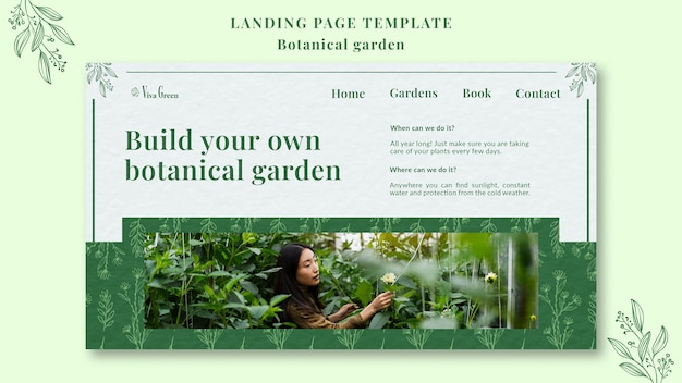 Kostenlose PSD botanischer garten template-design