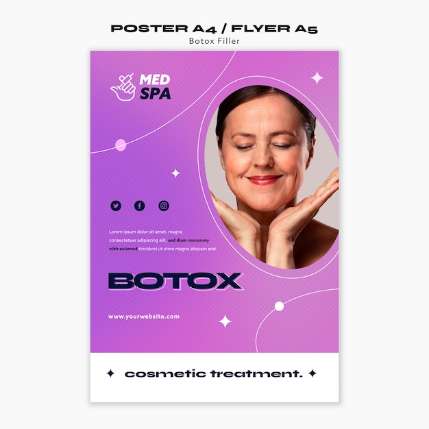 Botox-vorlage mit farbverlauf