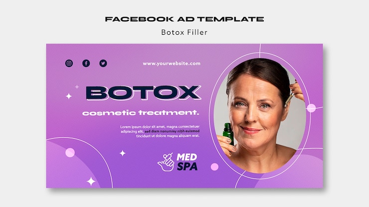 Kostenlose PSD botox-vorlage mit farbverlauf