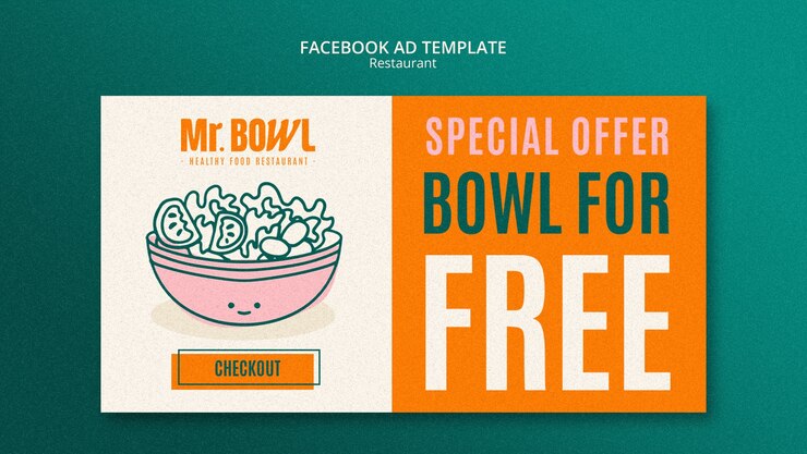 Kostenlose PSD bowl food restaurant social media promo-vorlage