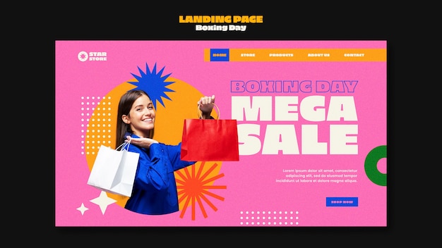Boxing Day-Vorlage im flachen Design