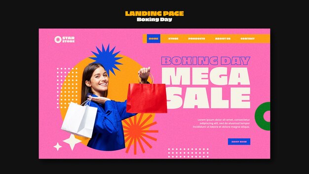 Boxing Day-Vorlage im flachen Design