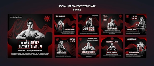 Boxing instagram beiträge gesetzt Premium PSD