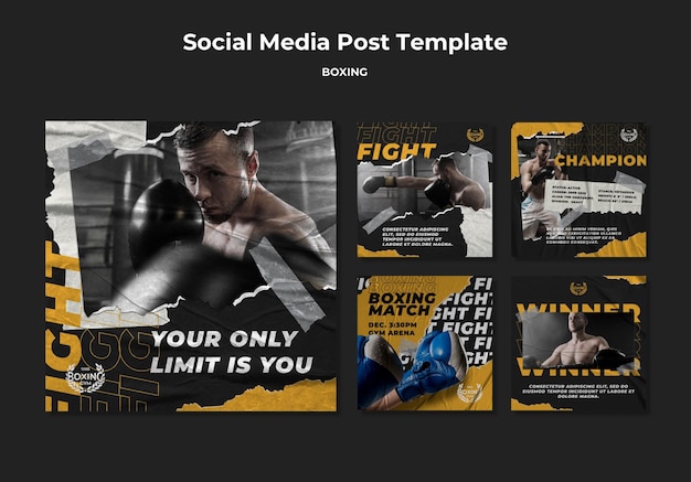 Boxing social media post vorlage