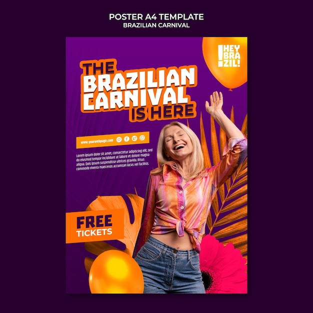 Brasilianische karneval poster vorlage