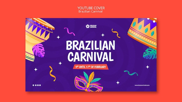 Kostenlose PSD brasilianische karnevalsfeier youtube-cover