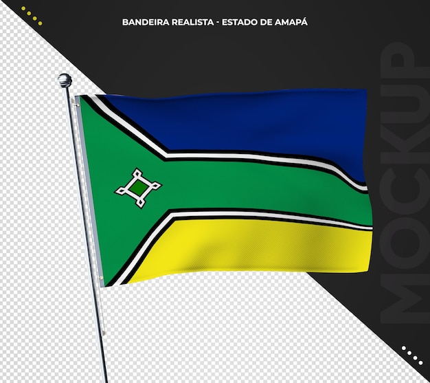 Kostenlose PSD brasilianische staatsflagge 3d-realistisch amapa brasilien