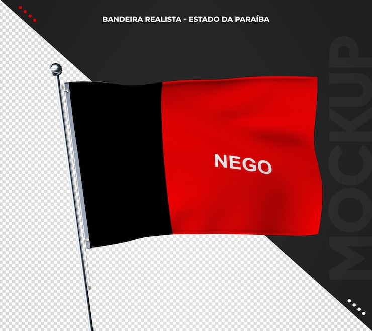 Kostenlose PSD brasilianische staatsflagge 3d-realistisch paraiba brasilien.