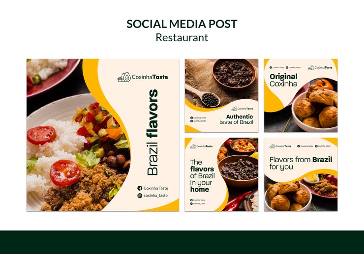 Kostenlose PSD brasilianisches essen social media post