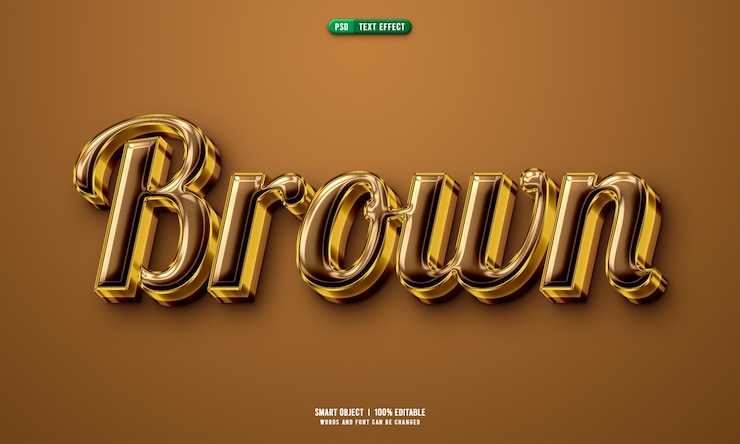 Kostenlose PSD brauner 3d-bearbeitbarer texteffekt