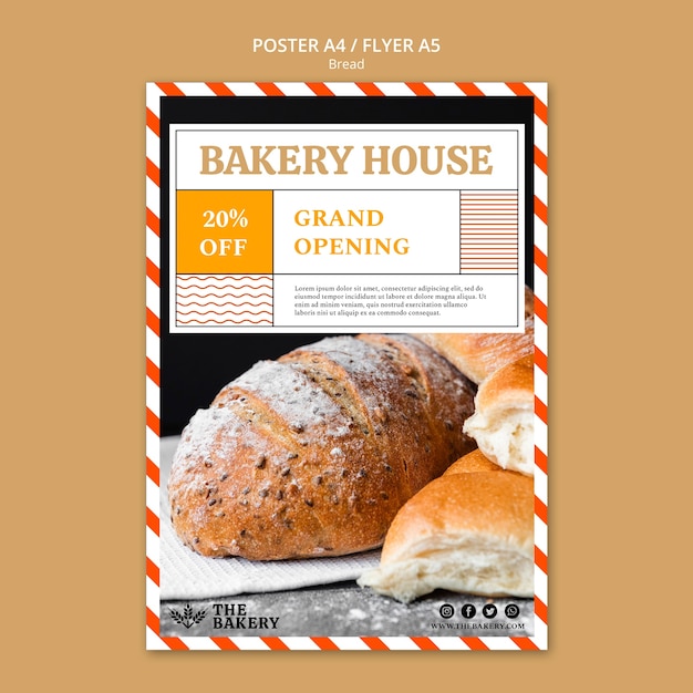 Kostenlose PSD bread business flyer vorlage design