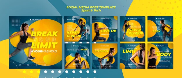Brechen Sie Ihre Grenzen Sport Social Media Post