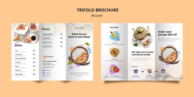Broschürenvorlage mit Brunch-Thema