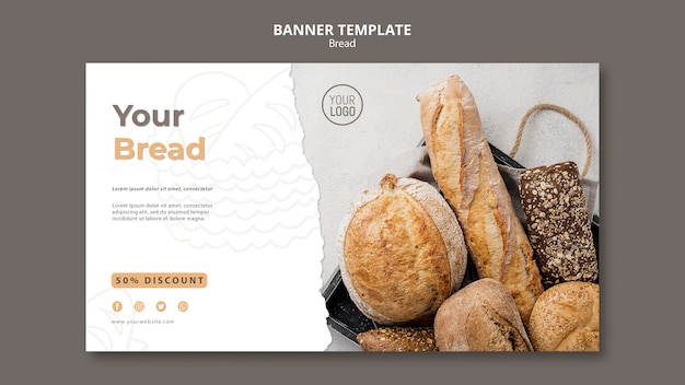 Kostenlose PSD brot banner vorlage design