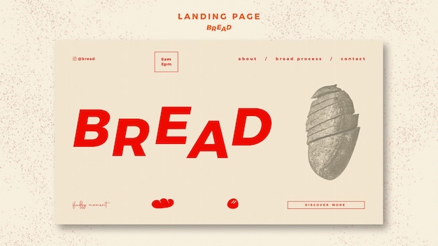 Kostenlose PSD brot landing page konzept