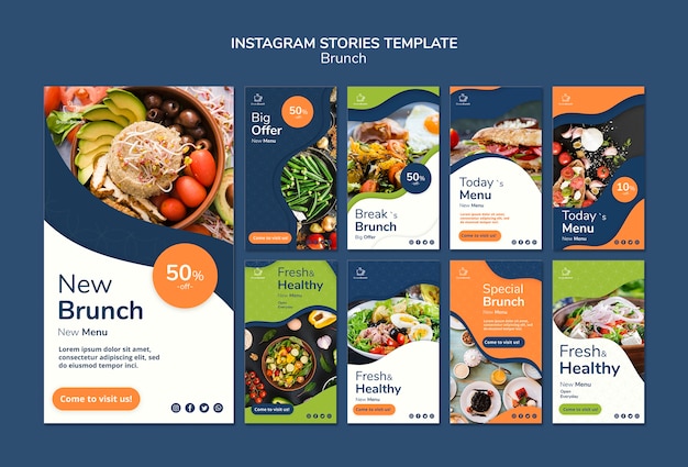 Brunch-Thema für Instagram-Geschichten-Vorlage