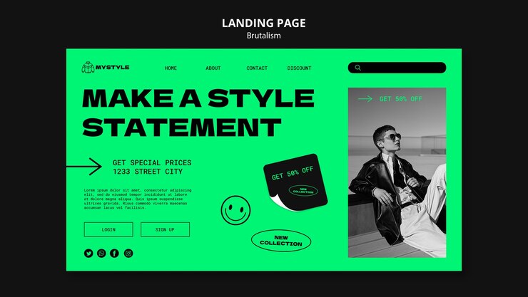 Kostenlose PSD brutalismus-template-design