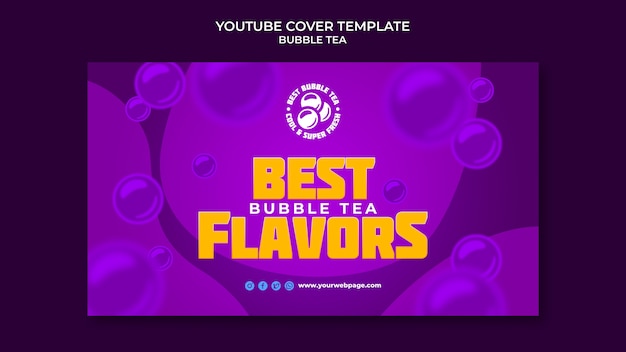 Kostenlose PSD bubble tea youtube-cover-vorlagendesign