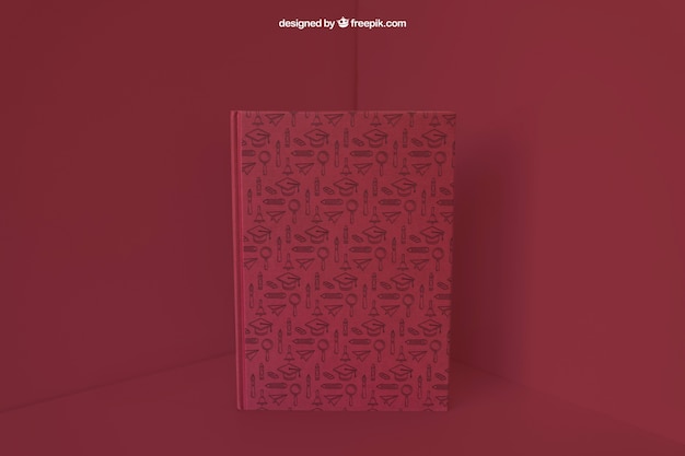 Buch in Ecke mit rotem Farbeffekt