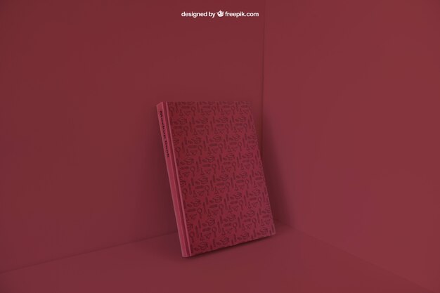 Buch lehnt in Ecke mit rotem Farbeffekt