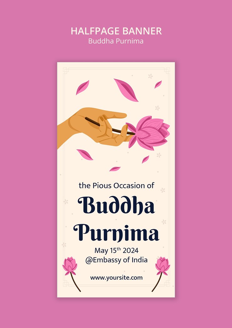 Kostenlose PSD buddha purnima vorlage-design