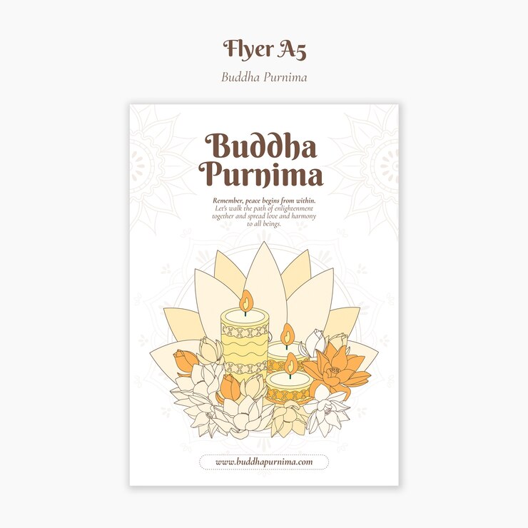 Kostenlose PSD buddha purnima vorlage-design