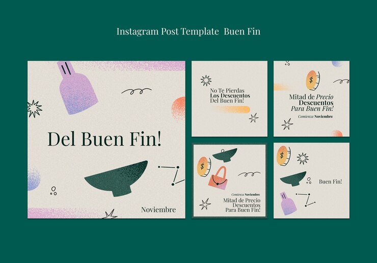 Kostenlose PSD buen fin-event-instagram-beiträge