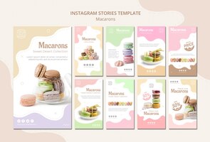 Bunte französische macarons instagram geschichten