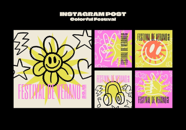 Kostenlose PSD buntes festival-vorlagendesign