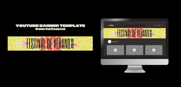 Kostenlose PSD buntes festival-vorlagendesign