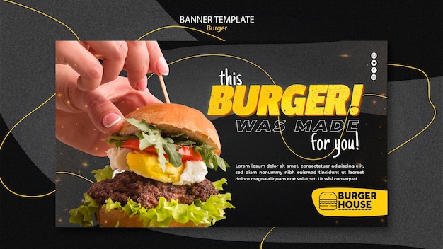 Kostenlose PSD burger banner vorlage stil