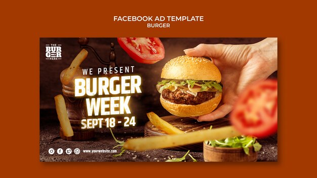 Burger-Facebook-Werbevorlagendesign