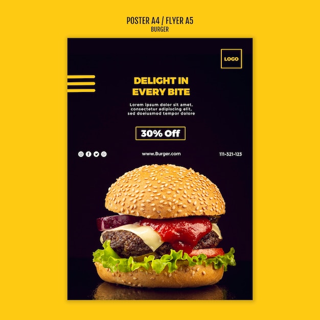 Kostenlose PSD burger flyer vorlage