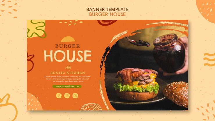 Kostenlose PSD burger haus banner vorlage