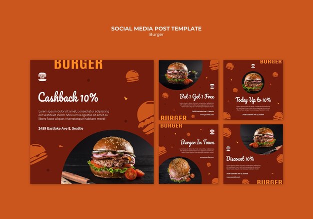 Burger Social Media Post Vorlage