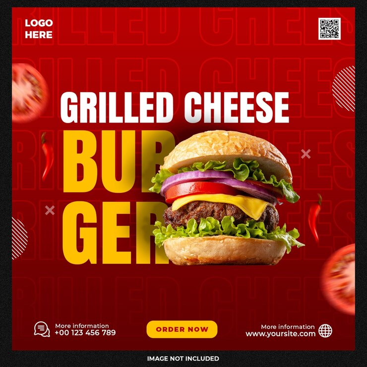 Kostenlose PSD burger social-media-vorlage