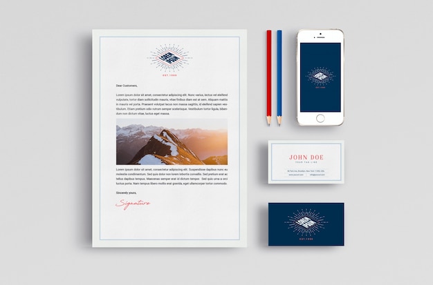 Kostenlose PSD business-briefpapier mock up