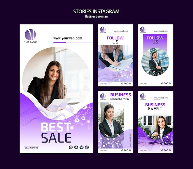 Kostenlose PSD business instagram geschichten pack