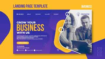 Kostenlose PSD business landing page vorlage mit foto